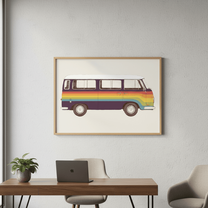 Van Rainbow by Florent Bodart wall - art - picture - poster