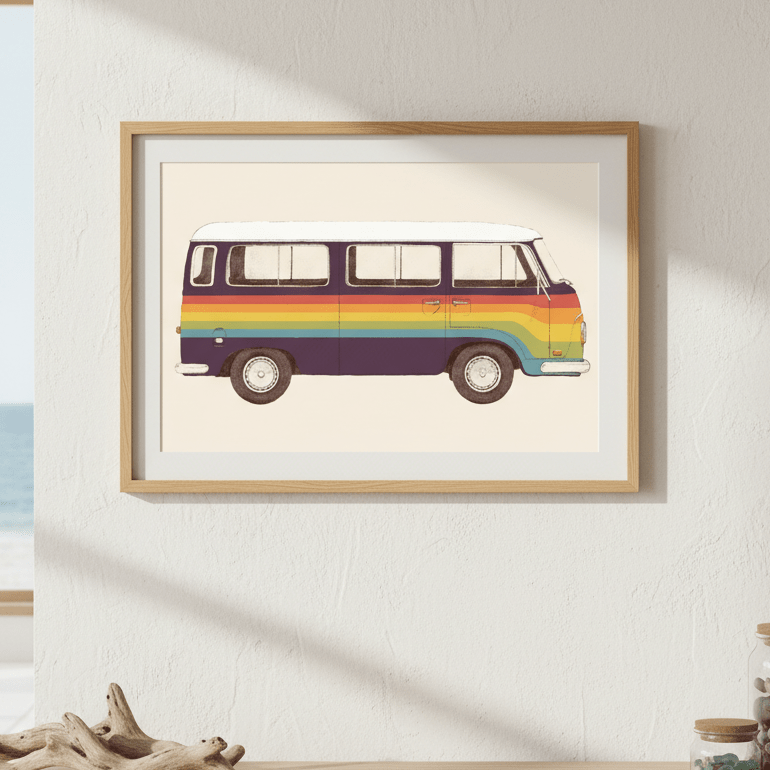Van Rainbow by Florent Bodart wall - art - picture - poster