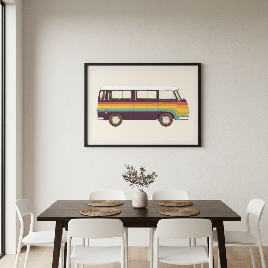 Van Rainbow by Florent Bodart wall - art - picture - poster