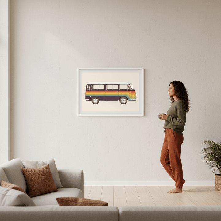 Van Rainbow by Florent Bodart wall - art - picture - poster