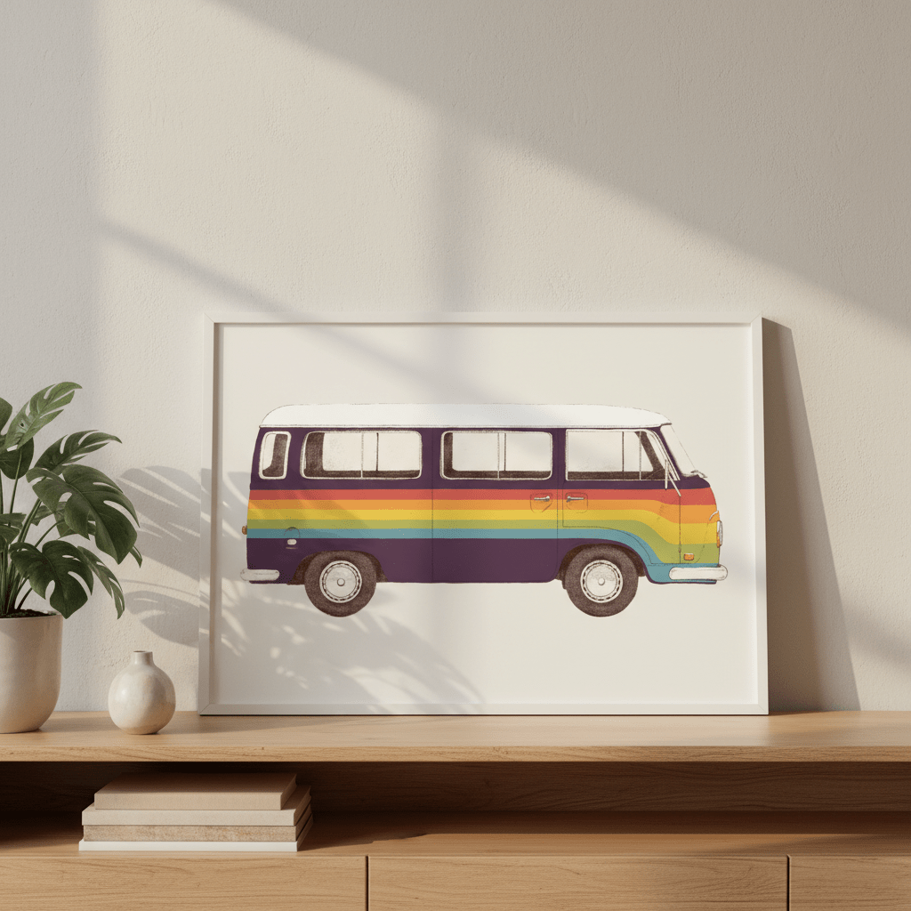 Van Rainbow by Florent Bodart wall - art - picture - poster