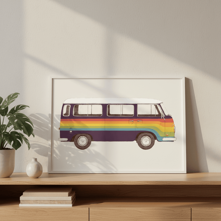 Van Rainbow by Florent Bodart wall - art - picture - poster