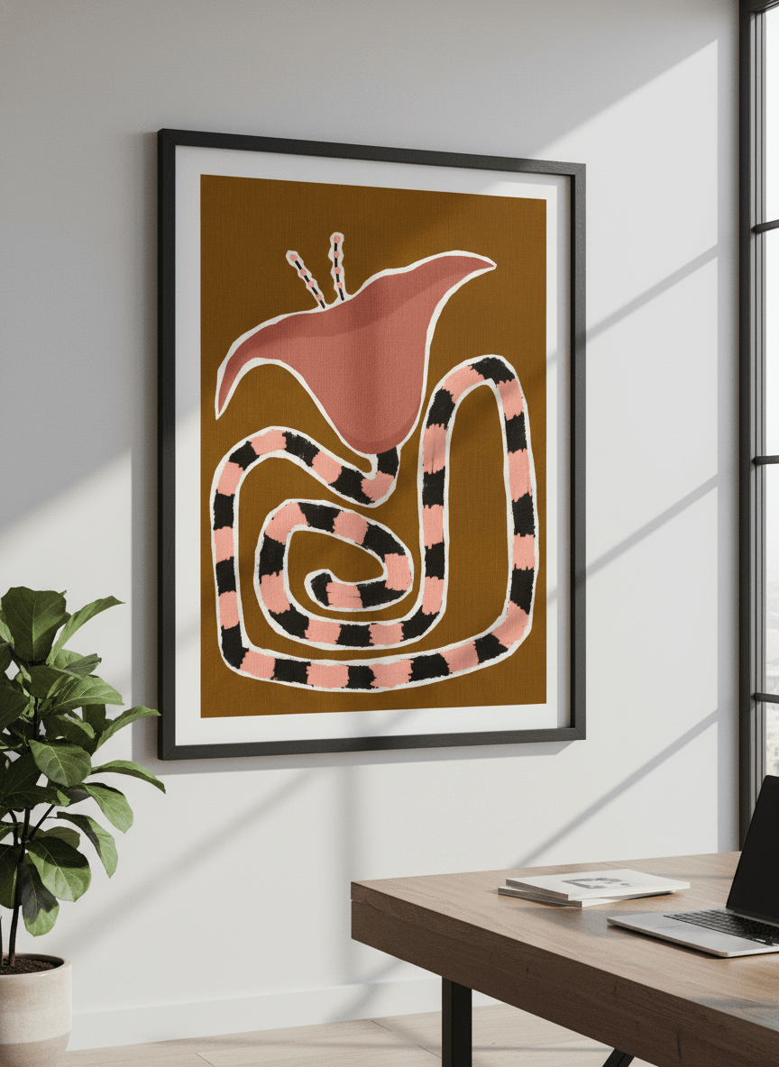 Contemporary wall art featured in a bright modern office workspace