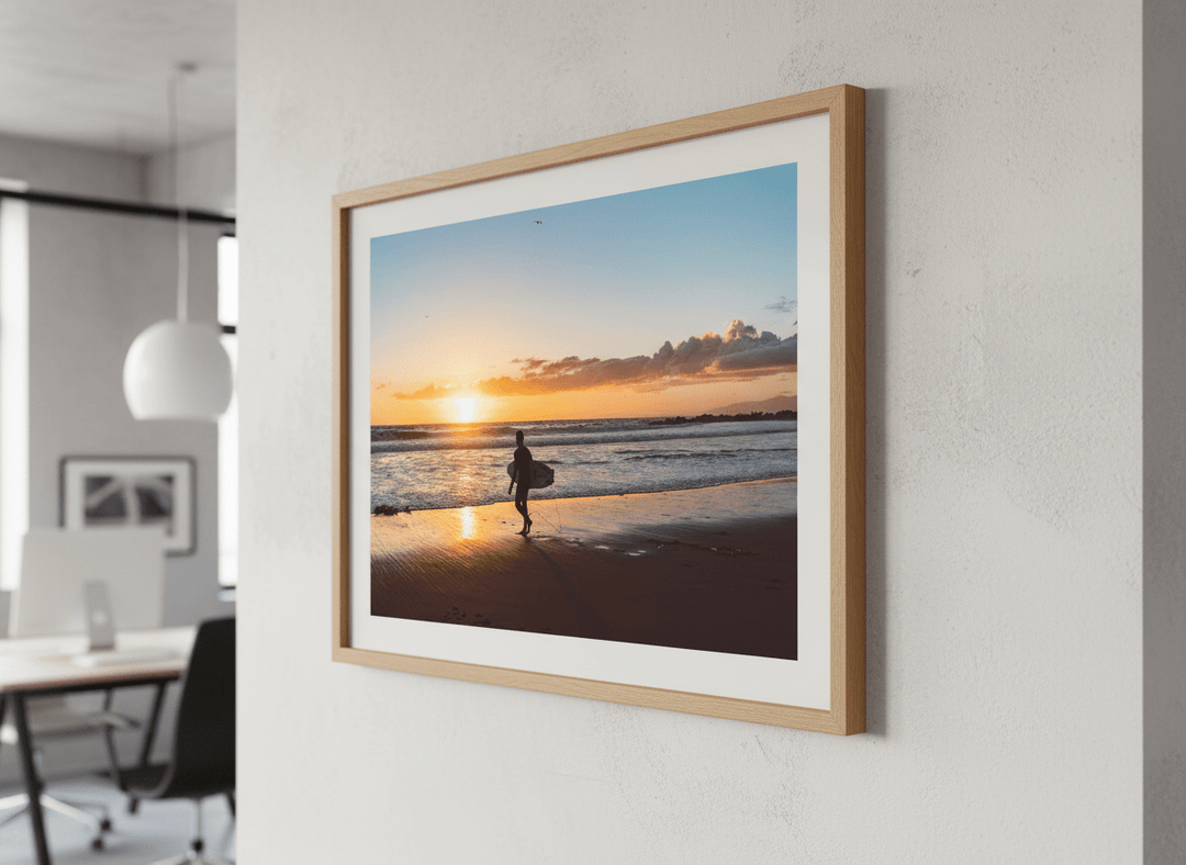 Contemporary wall art featured in a bright modern office workspace