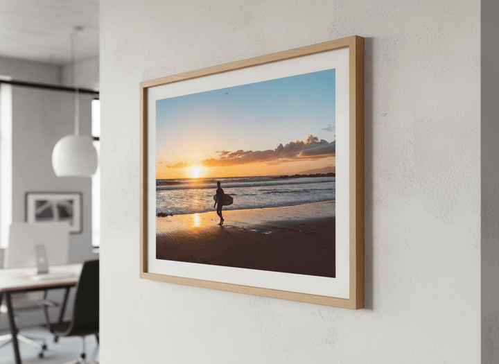 Contemporary wall art featured in a bright modern office workspace