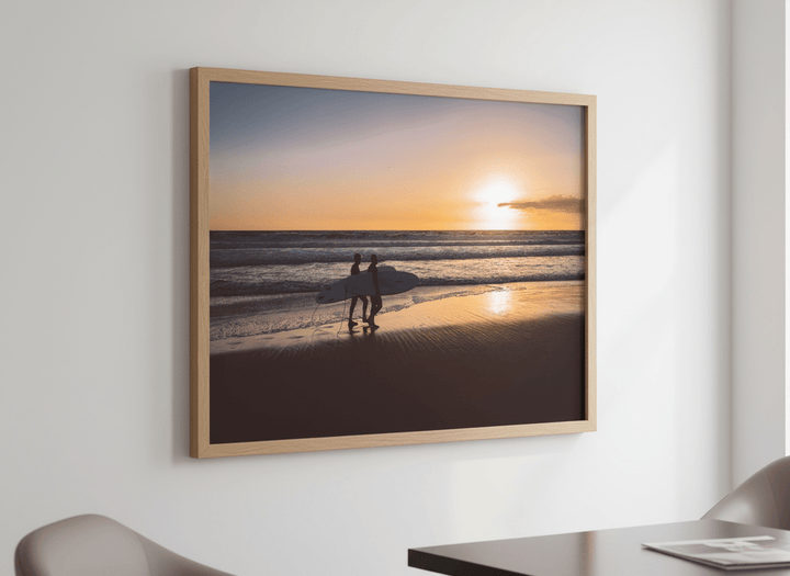 Contemporary wall art featured in a bright modern office workspace