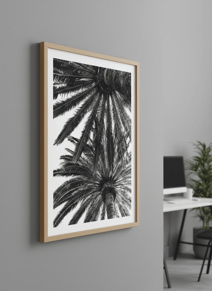 Contemporary wall art featured in a bright modern office workspace