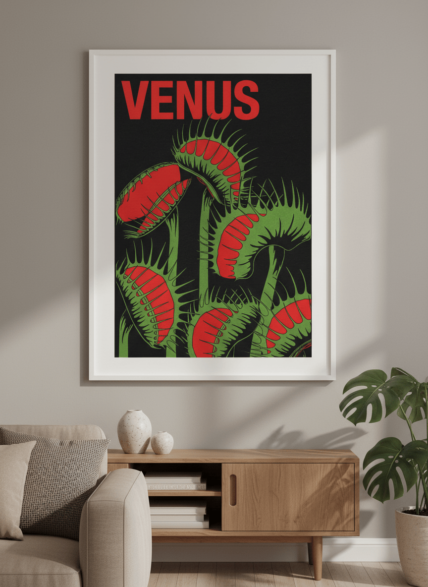 Modern wall art styled above a sofa in a neutral living room