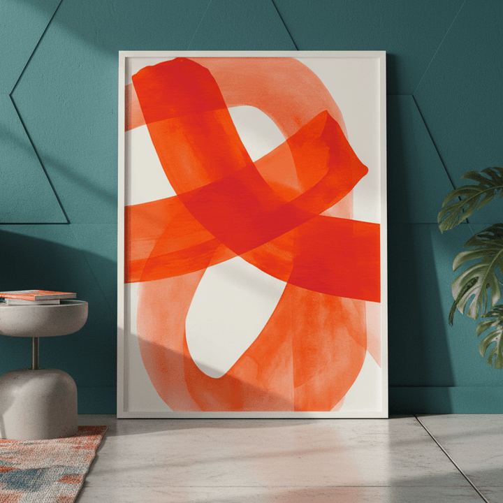 Vermilion Loop Abstract Print wall - art - picture - poster