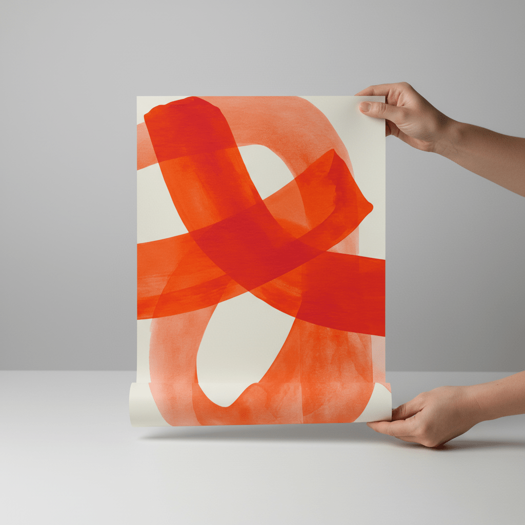 Vermilion Loop Abstract Print wall - art - picture - poster