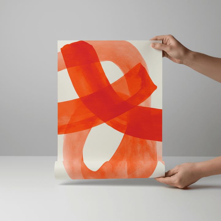 Vermilion Loop Abstract Print wall - art - picture - poster