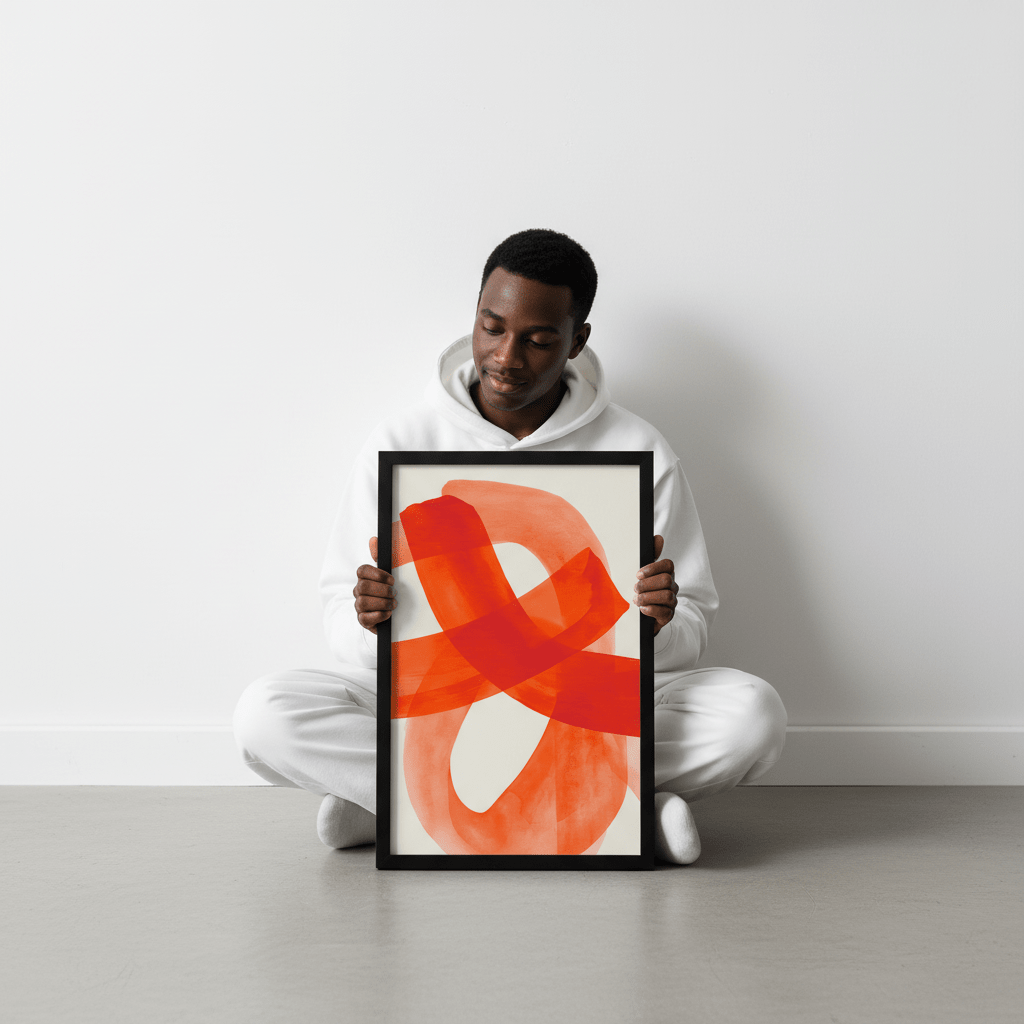 Vermilion Loop Abstract Print wall - art - picture - poster