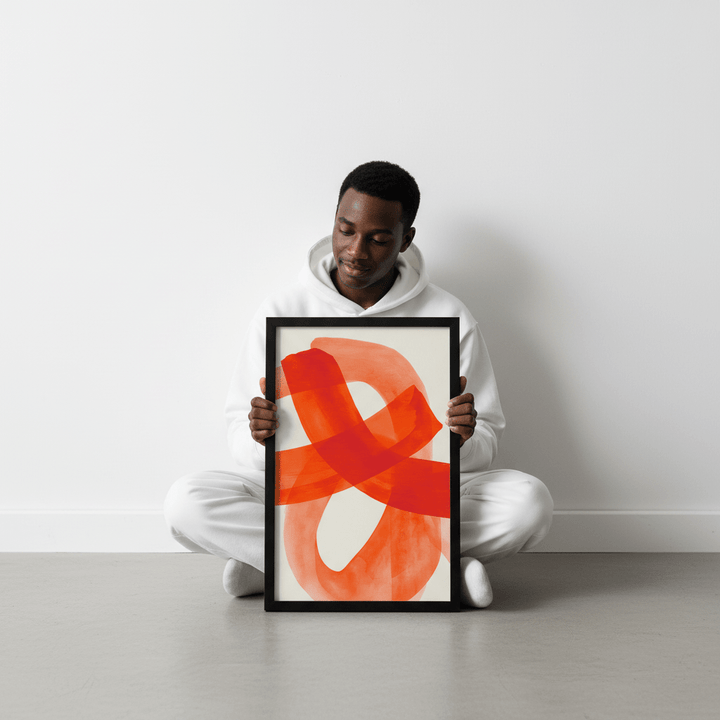 Vermilion Loop Abstract Print wall - art - picture - poster