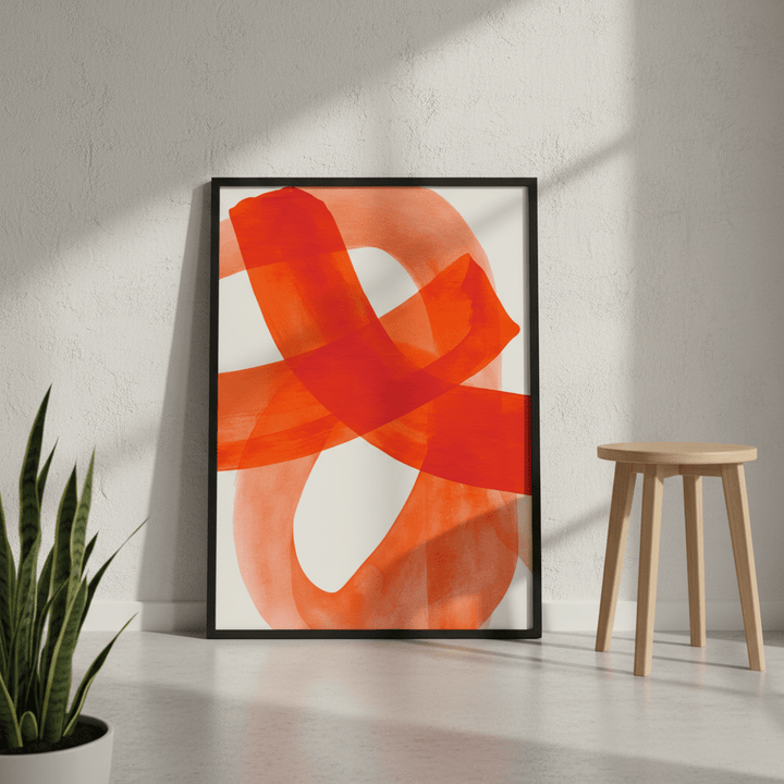 Vermilion Loop Abstract Print wall - art - picture - poster