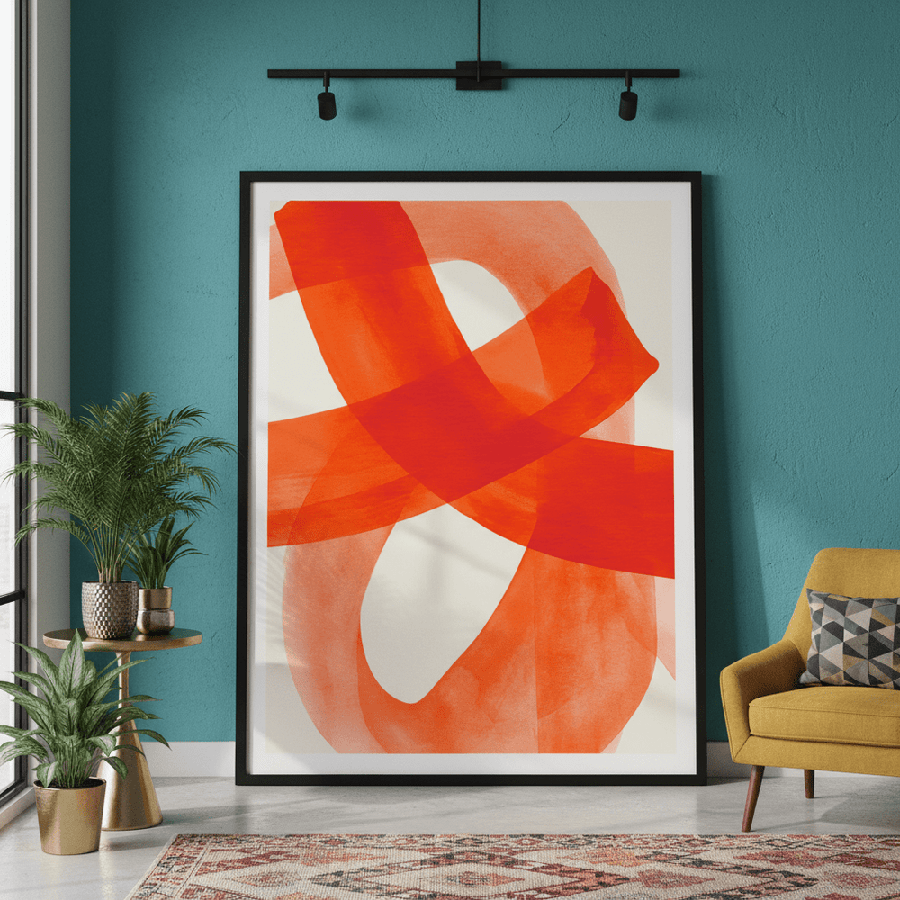 Vermilion Loop Abstract Print wall - art - picture - poster