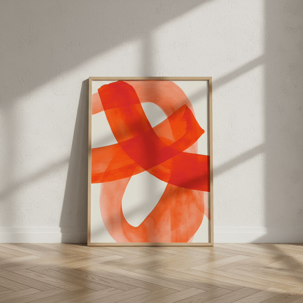 Vermilion Loop Abstract Print wall - art - picture - poster