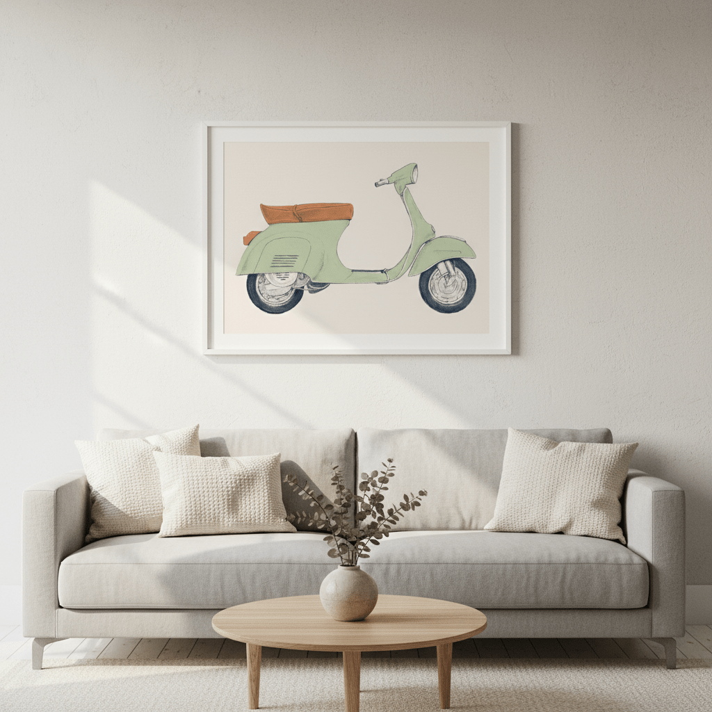 Vespa Print by Florent Bodart wall - art - picture - poster