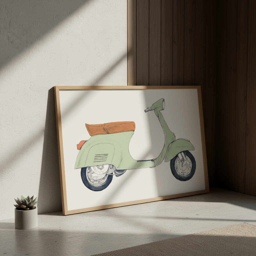 Vespa Print by Florent Bodart wall - art - picture - poster