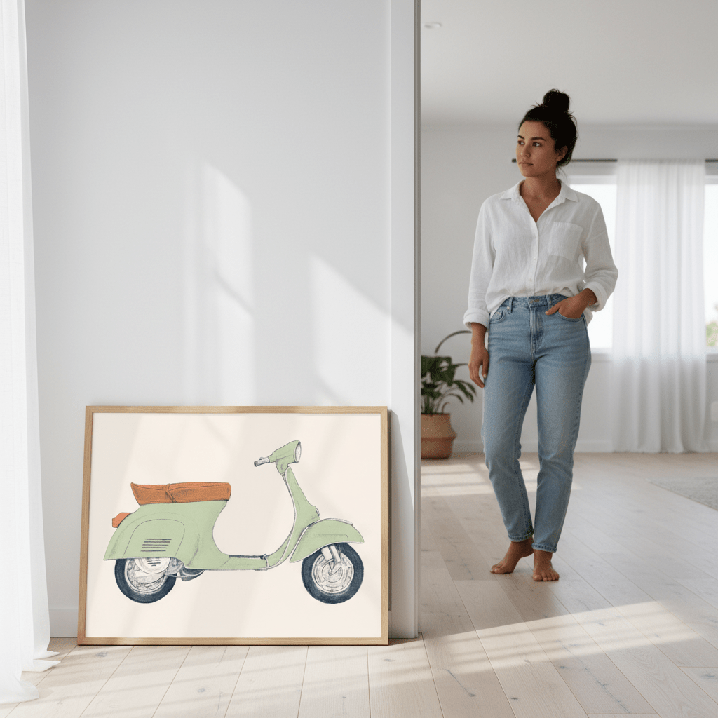 Vespa Print by Florent Bodart wall - art - picture - poster