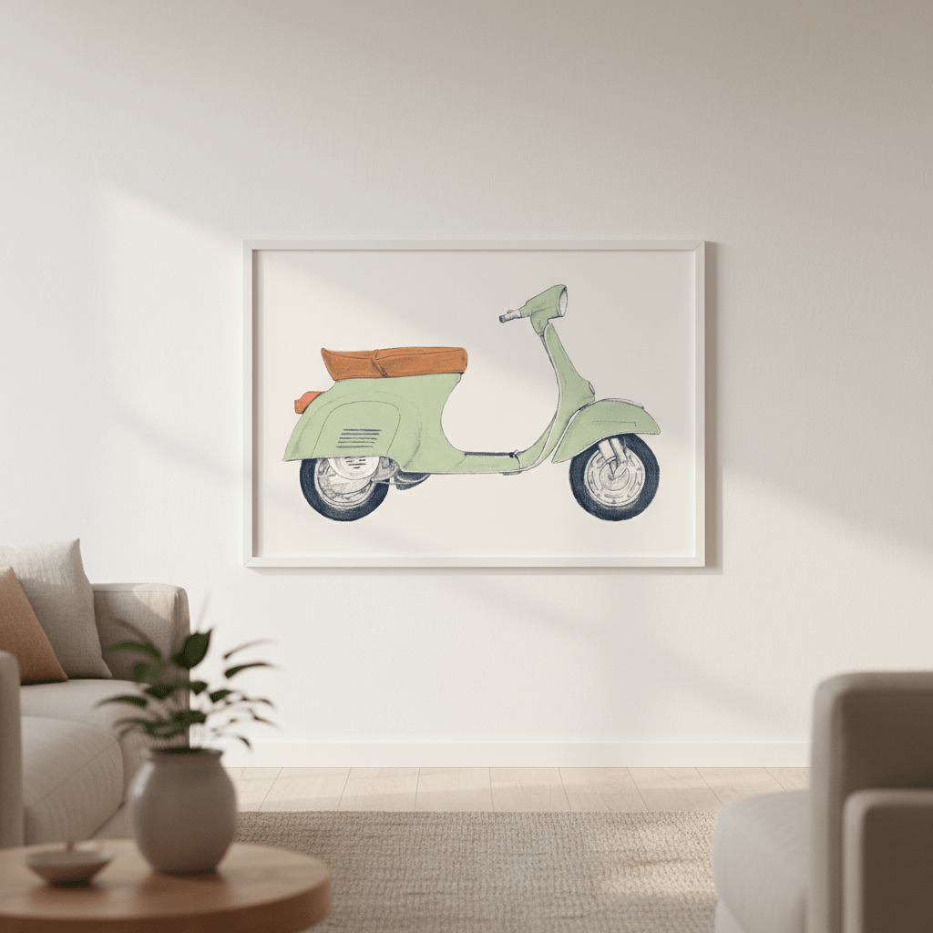 Vespa Print by Florent Bodart wall - art - picture - poster