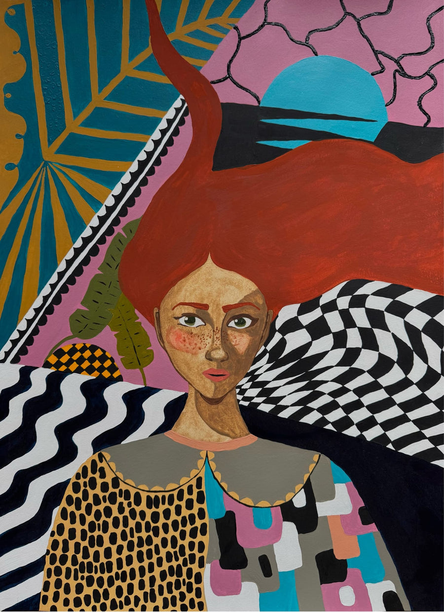 Vibrant Woman with Patterns By Tanya Grover-Fedotova | Art & Canvas Print