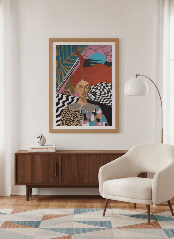 Vibrant Woman with Patterns By Tanya Grover-Fedotova | Art & Canvas Print