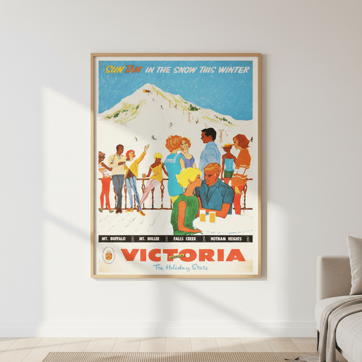 Victoria Sun Tan Snow Retro Wall Art Print wall - art - picture - poster