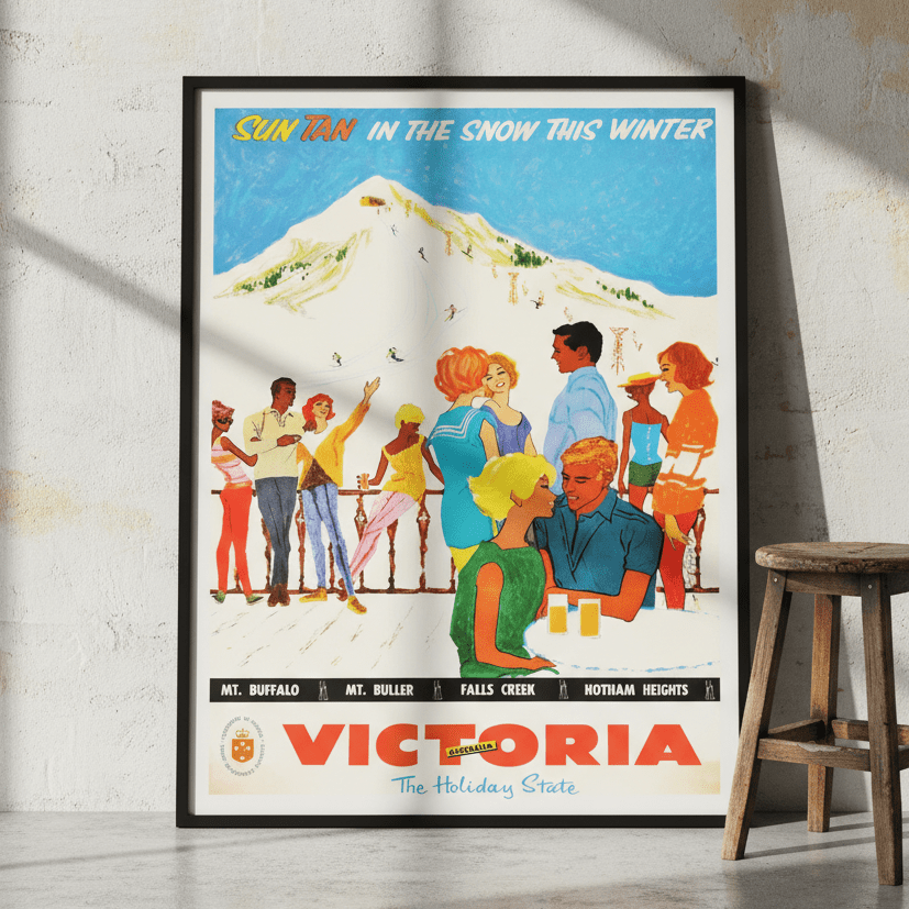 Victoria Sun Tan Snow Retro Wall Art Print wall - art - picture - poster