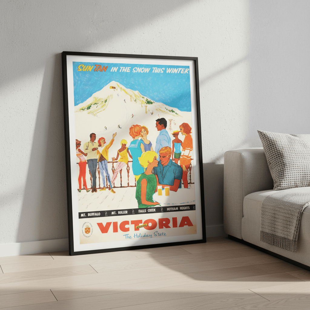 Victoria Sun Tan Snow Retro Wall Art Print wall - art - picture - poster