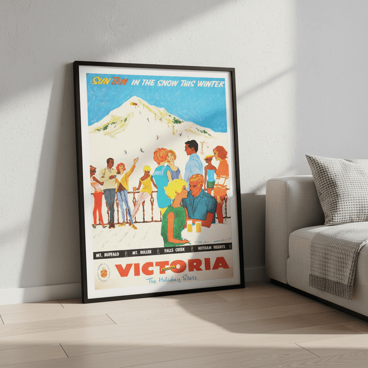 Victoria Sun Tan Snow Retro Wall Art Print wall - art - picture - poster