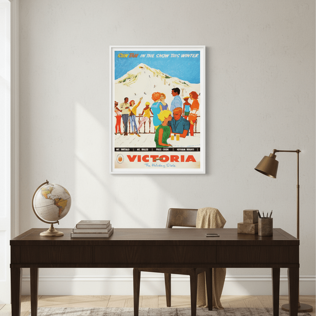 Victoria Sun Tan Snow Retro Wall Art Print wall - art - picture - poster
