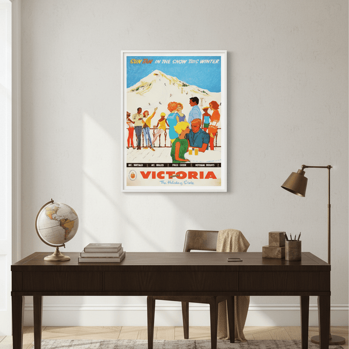 Victoria Sun Tan Snow Retro Wall Art Print wall - art - picture - poster
