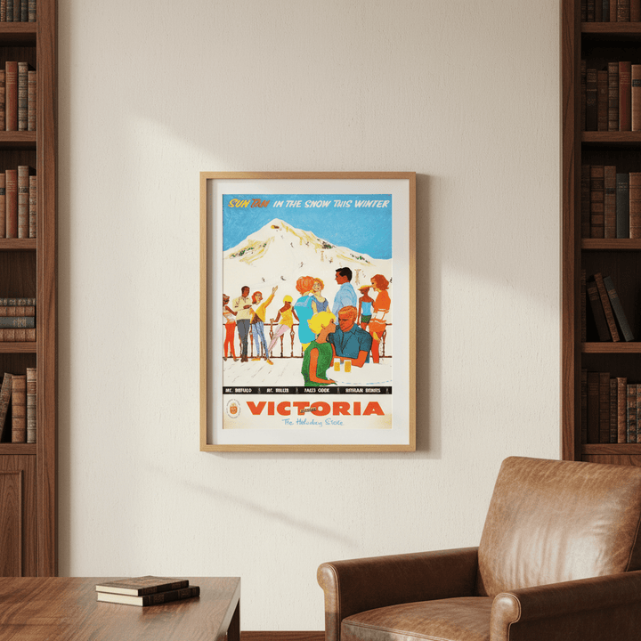 Victoria Sun Tan Snow Retro Wall Art Print wall - art - picture - poster