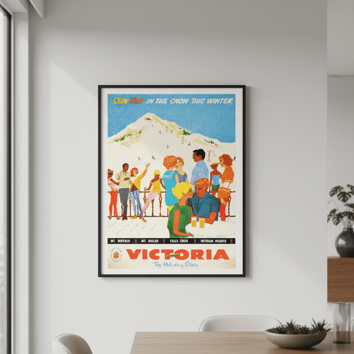 Victoria Sun Tan Snow Retro Wall Art Print wall - art - picture - poster