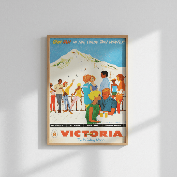 Victoria Sun Tan Snow Retro Wall Art Print wall - art - picture - poster