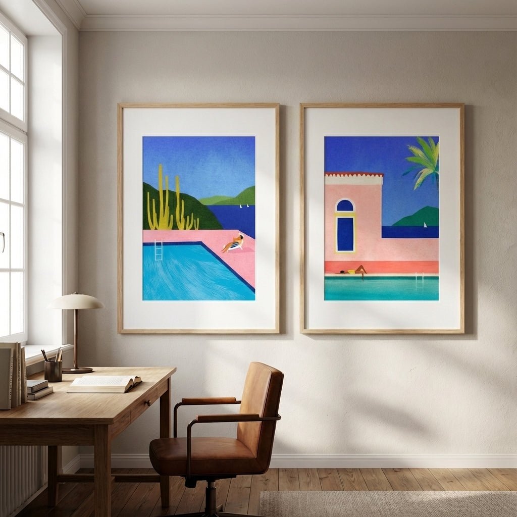 Villa Life Pair by Henry Rivers wall - art - picture - poster