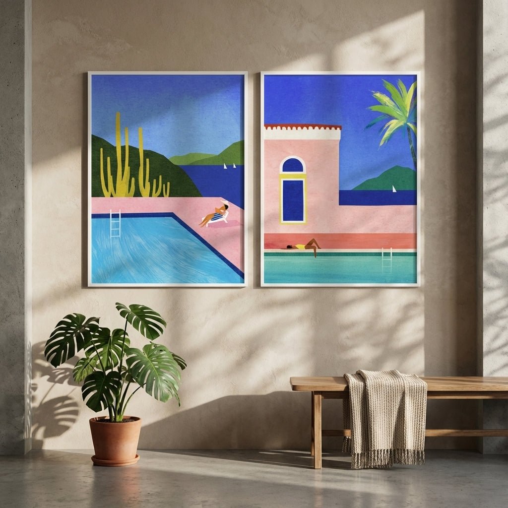 Villa Life Pair by Henry Rivers wall - art - picture - poster