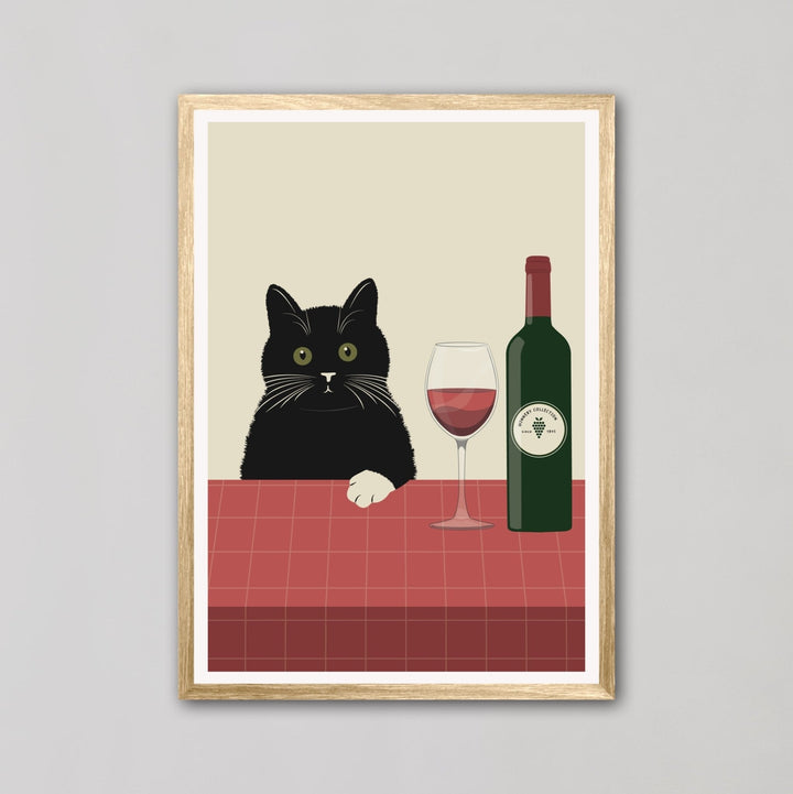 Vino Black Cat Kitchen Wall Art - Style My Wall