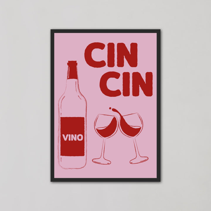 Vino Cin Cin Kitchen Framed Wall Art - Style My Wall