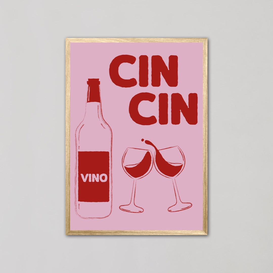 Vino Cin Cin Kitchen Framed Wall Art - Style My Wall