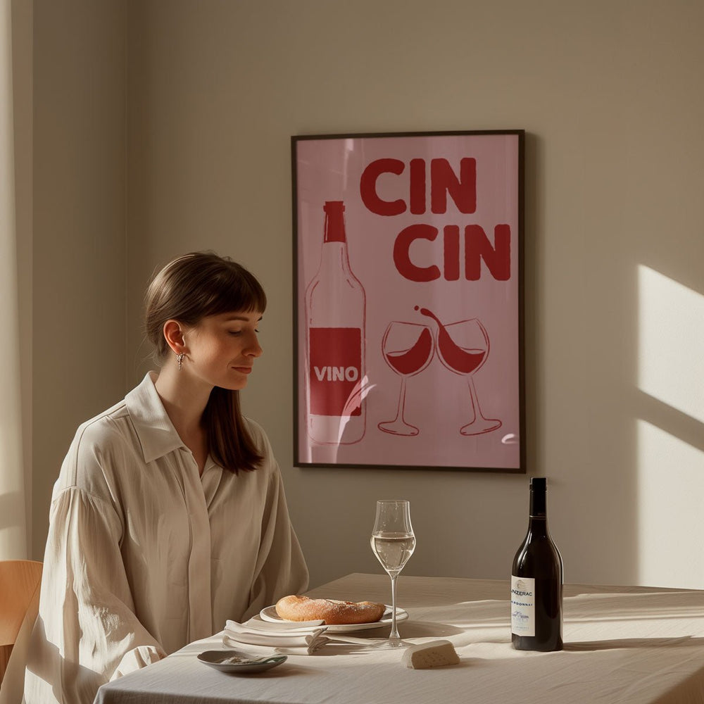 Vino Cin Cin Kitchen Framed Wall Art - Style My Wall