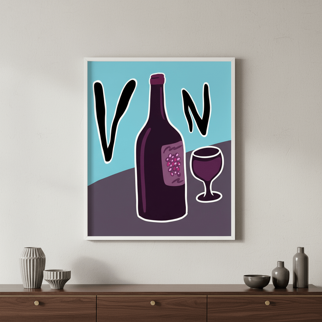 Vino in Picasso Style by Justin Bausch wall - art - picture - poster