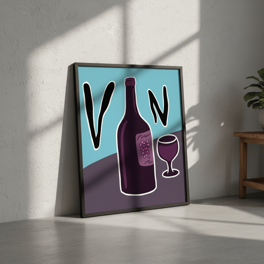Vino in Picasso Style by Justin Bausch wall - art - picture - poster