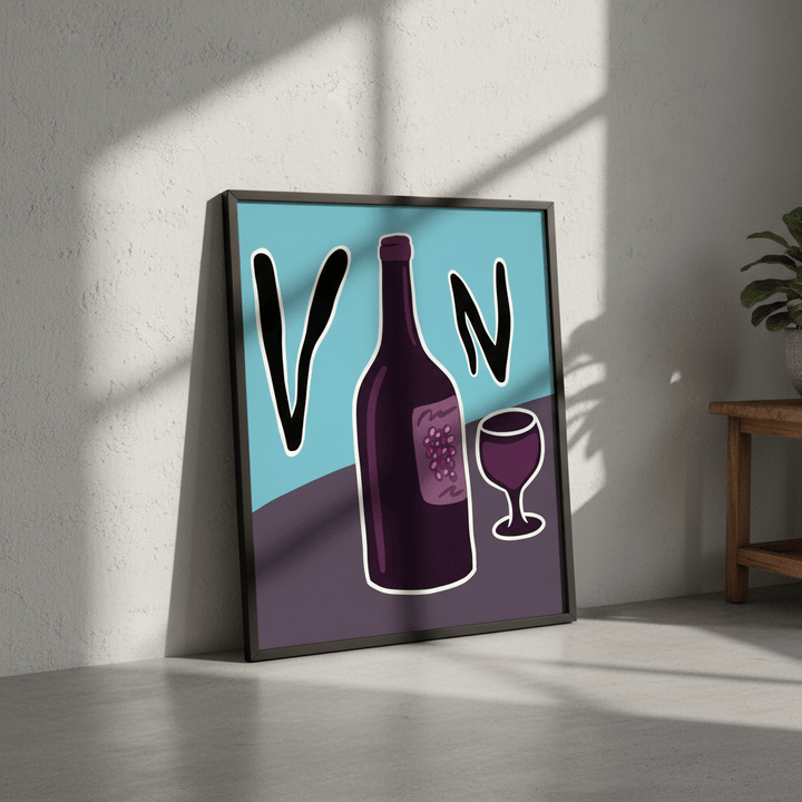 Vino in Picasso Style by Justin Bausch wall - art - picture - poster