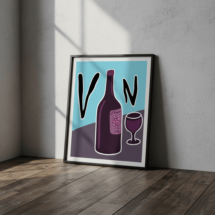 Vino in Picasso Style by Justin Bausch wall - art - picture - poster