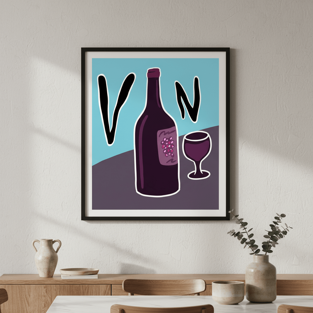 Vino in Picasso Style by Justin Bausch wall - art - picture - poster