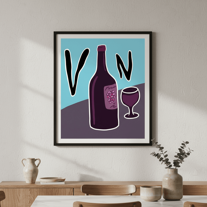 Vino in Picasso Style by Justin Bausch wall - art - picture - poster