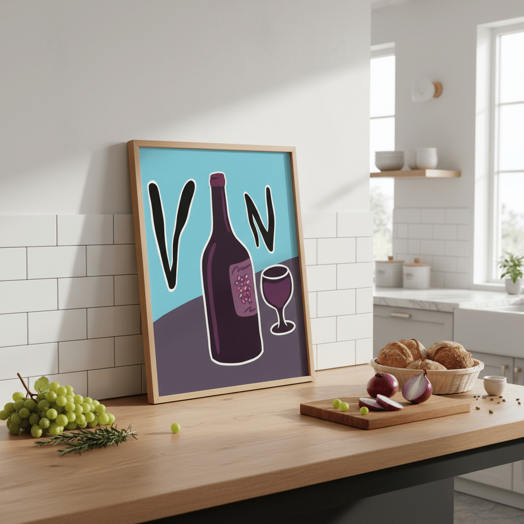 Vino in Picasso Style by Justin Bausch wall - art - picture - poster