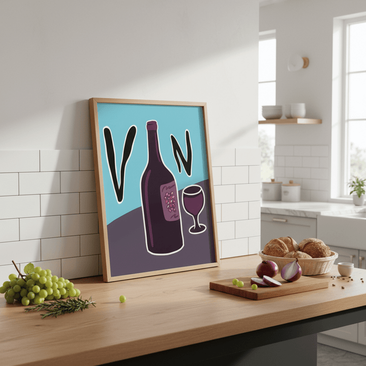 Vino in Picasso Style by Justin Bausch wall - art - picture - poster