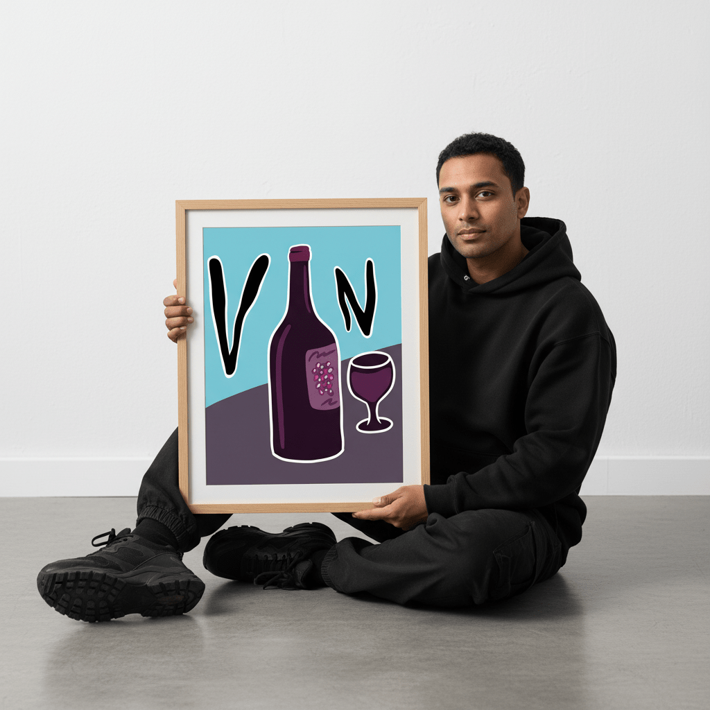 Vino in Picasso Style by Justin Bausch wall - art - picture - poster